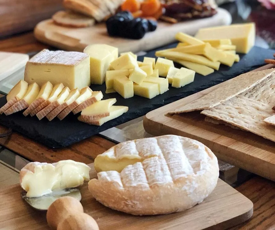 A gourmet cheese board from the Coonamessett Farm cheese CSA